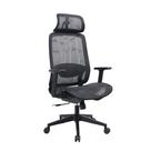 Cadeira De Escritório Home Office Ergonômica ZARUUS CARIN Apoio de Cabeça e Braços com Ajuste Encosto Inclinação Malha Preta