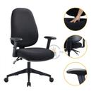 Cadeira de Escritório Linha Office Estofada Ergonômica Presidente Preta Assento Soft Confortável Reclinável Encosto Ajustável Sistema Relax