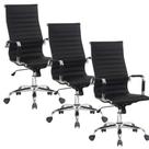 Cadeira de Escritório Moob Boston Presidente Giratória Com Função Relax Conjunto Com 3 Unidades Preto