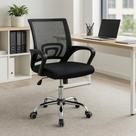 Cadeira de Escritório Office Diretor Secretária Detroit Com Tela Mesh Respirável e Altura Ajustável Base Cromada Giratória Preta