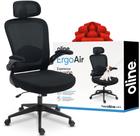 Cadeira de escritório Oline ErgoAir ergonômica ajustável lombar preta