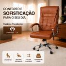 Cadeira De Escritório Presidente Confortável Ergonômica Marrom material sintético Cadeira De Escritório Presidente Confortável Ergonômica Marrom material sintético