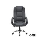 Cadeira De Escritório Presidente Fox Racer Base Cromada Com Rodinha Cinza Ut-c300