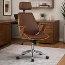 Cadeira de Escritório Presidente Giratória com Apoia Cabeça Office Lisboa