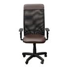 Cadeira de escritório Presidente marrom com tela - mesh sun base nylon