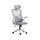 Cadeira de Escritório Presidente Tela Mesh Sistema Relax Branco/Cinza Columbus