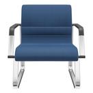 Cadeira De Escritório Recepção Com Braço Fixa Cromada Lev P03 Crepe Azul - Lyam Decor Cadeira De Escritório Recepção Com Braço Fixa Cromada Lev P03 Crepe Azul - Lyam Decor