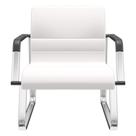 Cadeira De Escritório Recepção Com Braço Fixa Cromada Lev P03 Vinil Branco - Lyam Decor Cadeira De Escritório Recepção Com Braço Fixa Cromada Lev P03 Vinil Branco - Lyam Decor