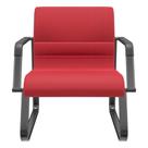 Cadeira De Escritório Recepção Com Braço Fixa Preta Lev P03 Crepe Vermelho - Lyam Decor Cadeira De Escritório Recepção Com Braço Fixa Preta Lev P03 Crepe Vermelho - Lyam Decor