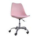 Cadeira De Escritório Rosa Estofada Leda Tulipa Office