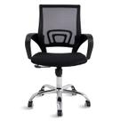 Cadeira de Escritório Secretária Confortavel Moderna Base Cromada com Rodinha Preto