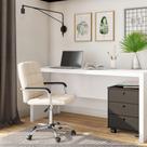 Cadeira de Escritório Secretária Giratória Fitz Bege