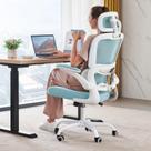 Cadeira de Escritório TRALT Ergonômica em Tela, Encosto Alto, Azul