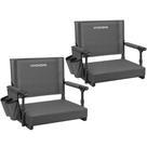Cadeira de estádio VIVOHOME portátil, pacote com 2 unidades e porta-copos Cadeira de estádio VIVOHOME portátil, pacote com 2 unidades e porta-copos