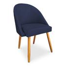 Cadeira de Jantar Bela Suede Azul Marinho Pés Palito Castanho - Pallazio Cadeira de Jantar Bela Suede Azul Marinho Pés Palito Castanho - Pallazio