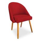 Cadeira de Jantar Bela Suede Vermelho Pés Palito Castanho - Pallazio Cadeira de Jantar Bela Suede Vermelho Pés Palito Castanho - Pallazio