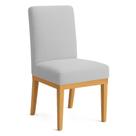 Cadeira de Jantar Brisa Boucle Cinza Base de Madeira - Pallazio Cadeira de Jantar Brisa Boucle Cinza Base de Madeira - Pallazio