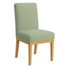 Cadeira de Jantar Brisa Boucle Verde Pistache Base de Madeira - Pallazio