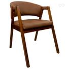 Cadeira de Jantar com Braço Madeira Estofada Curva Marrom Claro Ravena CCS