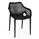 Cadeira de Jantar Design Suits com Braço Empilhável em Polipropileno - Preto
