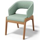 Cadeira de Jantar e Estar Living Estofada Lince L02 Linho Verde Menta - Lyam Decor