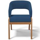 Cadeira De Jantar E Estar Living Estofada Lince L02 Suede Azul Marinho - Lyam Decor