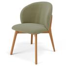 Cadeira de Jantar e Estar Living Estofada Mia L02 Bouclê Oliva - Lyam Decor Cadeira de Jantar e Estar Living Estofada Mia L02 Bouclê Oliva - Lyam Decor