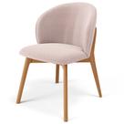 Cadeira de Jantar e Estar Living Estofada Mia L02 Bouclê Rosê - Lyam Decor Cadeira de Jantar e Estar Living Estofada Mia L02 Bouclê Rosê - Lyam Decor