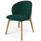 Cadeira de Jantar e Estar Living Estofada Mia L02 Bouclê Verde - Lyam Decor Cadeira de Jantar e Estar Living Estofada Mia L02 Bouclê Verde - Lyam Decor