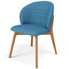 Cadeira de Jantar e Estar Living Estofada Mia L02 Linho Azul - Lyam Decor Cadeira de Jantar e Estar Living Estofada Mia L02 Linho Azul - Lyam Decor