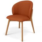 Cadeira de Jantar e Estar Living Estofada Mia L02 Linho Terracota - Lyam Decor Cadeira de Jantar e Estar Living Estofada Mia L02 Linho Terracota - Lyam Decor