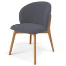 Cadeira de Jantar e Estar Living Estofada Mia L02 Suede Cinza - Lyam Decor Cadeira de Jantar e Estar Living Estofada Mia L02 Suede Cinza - Lyam Decor
