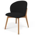 Cadeira de Jantar e Estar Living Estofada Mia L02 Suede Preto - Lyam Decor Cadeira de Jantar e Estar Living Estofada Mia L02 Suede Preto - Lyam Decor