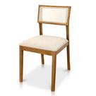 Cadeira de Jantar e Living Millie com Tela Natural Estofada Linho - Desk Design