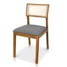Cadeira de Jantar e Living Millie com Tela Natural Estofada Linho - Desk Design