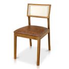 Cadeira de Jantar e Living Millie com Tela Natural Estofada material sintético - Desk Design