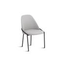 Cadeira de Jantar Estofada de Aço Chloé Oppa Design - Tecido para Pet Cinza