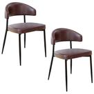 Cadeira de Jantar Estofada Kit 2 Chloe M25 Sintético Café - Mpozenato