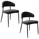 Cadeira de Jantar Estofada Kit 2 Chloe M25 Sintético Preto - Mpozenato