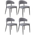 Cadeira de Jantar Estofada Kit 4 Chloe M25 Linho Lautrec Cinza - Mpozenato