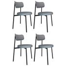Cadeira de Jantar Estofada Kit 4 Nyka M25 Linho Cinza CL - Mpozenato