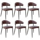 Cadeira de Jantar Estofada Kit 6 Chloe M25 Sintético Café - Mpozenato