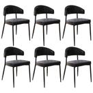 Cadeira de Jantar Estofada Kit 6 Chloe M25 Sintético Preto - Mpozenato