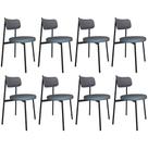 Cadeira de Jantar Estofada Kit 8 Nyka M25 Linho Cinza - Mpozenato