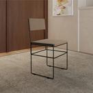 Cadeira de Jantar Estofada Veludo Bege Aço Preto Vitoria