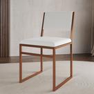 Cadeira de Jantar Industrial Isa Assento material sintético Branco Base Cobre