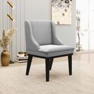 Cadeira de Jantar Liz Suede Cinza Base Fixa Madeira Preto D03 - D'Rossi