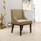 Cadeira de Jantar Liz Suede Marrom Rato Base Fixa Madeira Tabaco D03 - D'Rossi