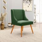Cadeira de Jantar Liz Suede Verde Pés Palito Castanho D03 - D'Rossi