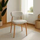 Cadeira de Jantar Lucy Estrutura Aço Carbono Laminado Natural com Estofado Linho Cru Cadeira de Jantar Lucy Estrutura Aço Carbono Laminado Natural com Estofado Linho Cru